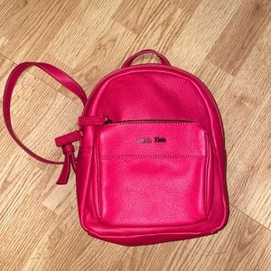 Red Calvin Klein Leather Mini Backpack
